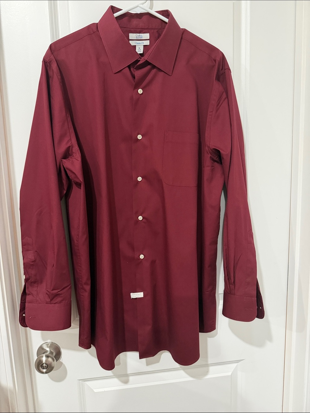 Croft & barrow Men's Burgundy Long-Sleeve Dress Shirt